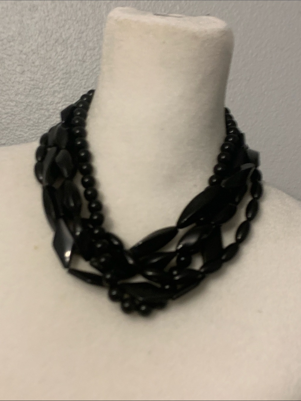 Black Multi-Strand Statement Necklace - Women Jewelry